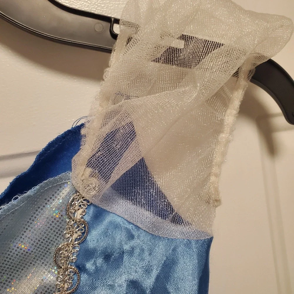 Disney Cinderella Girl Costume Dress Blue Silver Sparkly Princess 4 6X Halloween
